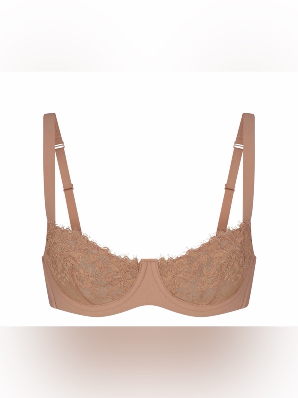 NWOT SKIMS Unlined Lace Balconette Bra in Sienna
